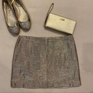 Alice + Olivia Metallic Gold Mini Skirt